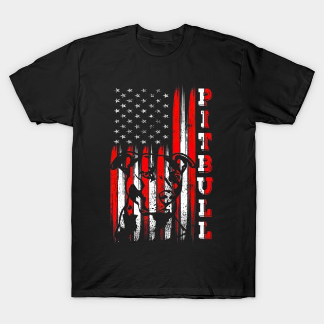 Proud American Pitbull Terrier Flag T-Shirt by HillySeonard